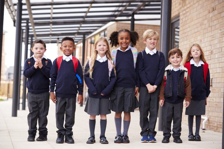 Discovery Education Health and Relationships pupils standing smiling