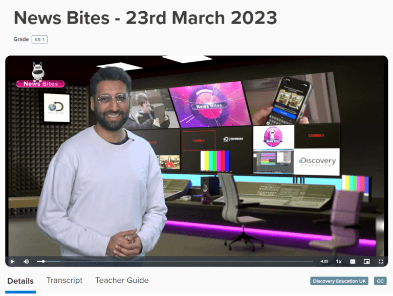 Image of News Bites feature from Espresso by Discovery Education